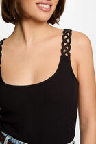 Sleeveless vest top black women