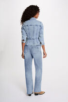 Fitted denim jacket heavy stone wash denim women