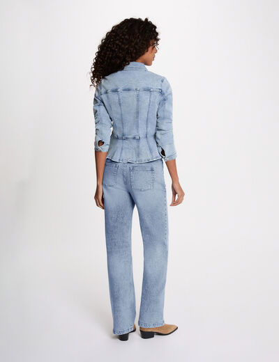 Fitted denim jacket heavy stone wash denim women