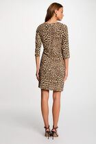 Robe courte ajustée imprimée multicolore femme
