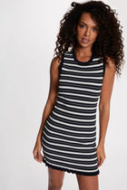 Sleeveless knitted dress navy blue women