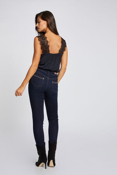 Standard waisted skinny jeans stone denim ladies'