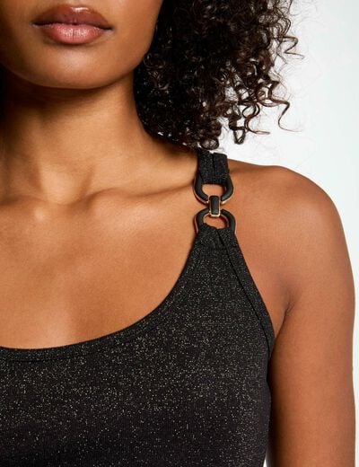 Sleeveless vest top black women