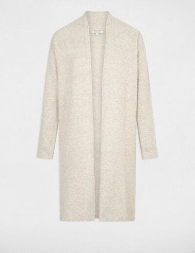 Long cardigan long sleeves beige women