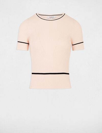 Short-sleeved jumper light pink women