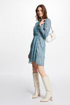 Mini dress abstract print multicolored women