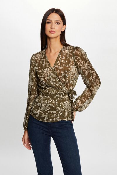 Long-sleeved blouse paisley print multico ladies'