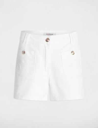 High-waisted denim short white women