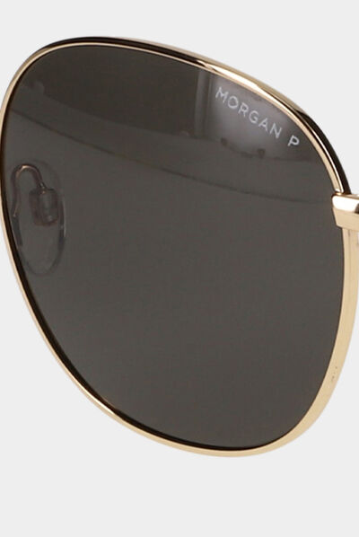 Rounded sunglasses beige ladies'