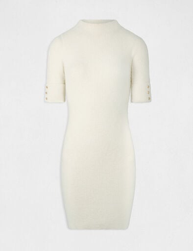 robe pull ajustee manches courtes ivoire femme Robe pull ajustée manches courtes ivoire femme