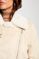 zipped jacket suede effect ivory women Zipped jacket suede effect ivory women