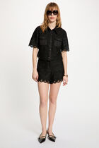 Wide leg lace shorts black women