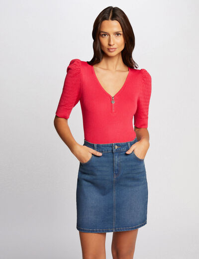 Short denim skirt stone denim women