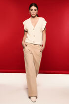 Sleeveless cardigan ivory women