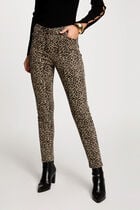 Slim trousers leopard print multicolor women