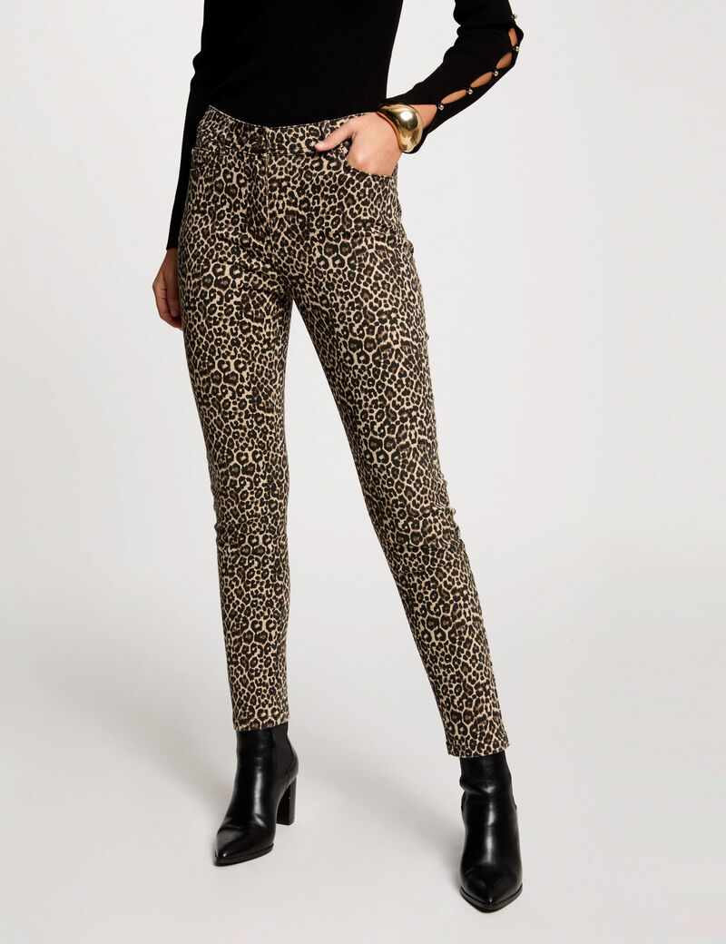 slim trousers leopard print multicolor women Slim trousers leopard print multicolor women