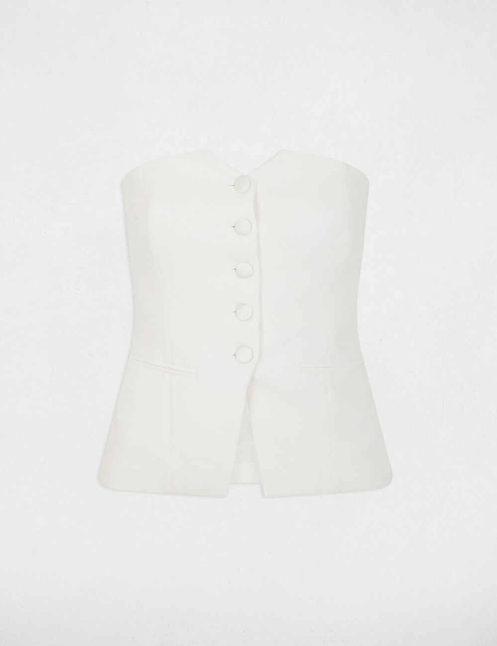 Fitted buttoned bustier white women