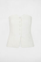 Fitted buttoned bustier white women