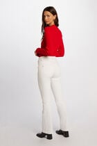 Ribbed jumper high collar red women