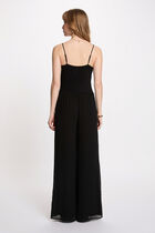 Lace jumpsuit with V-neck black women