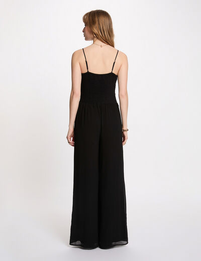 Lace jumpsuit with V-neck black women