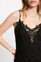 Lace jumpsuit with V-neck black women