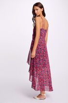 Maxi dress abstract print medium red women