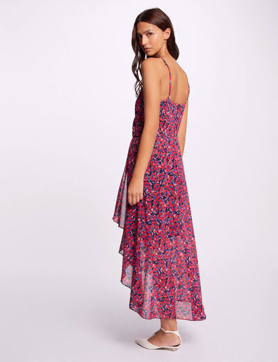 Maxi dress abstract print medium red women