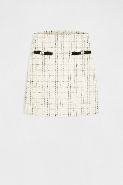 Short straight skirt ivory ladies'