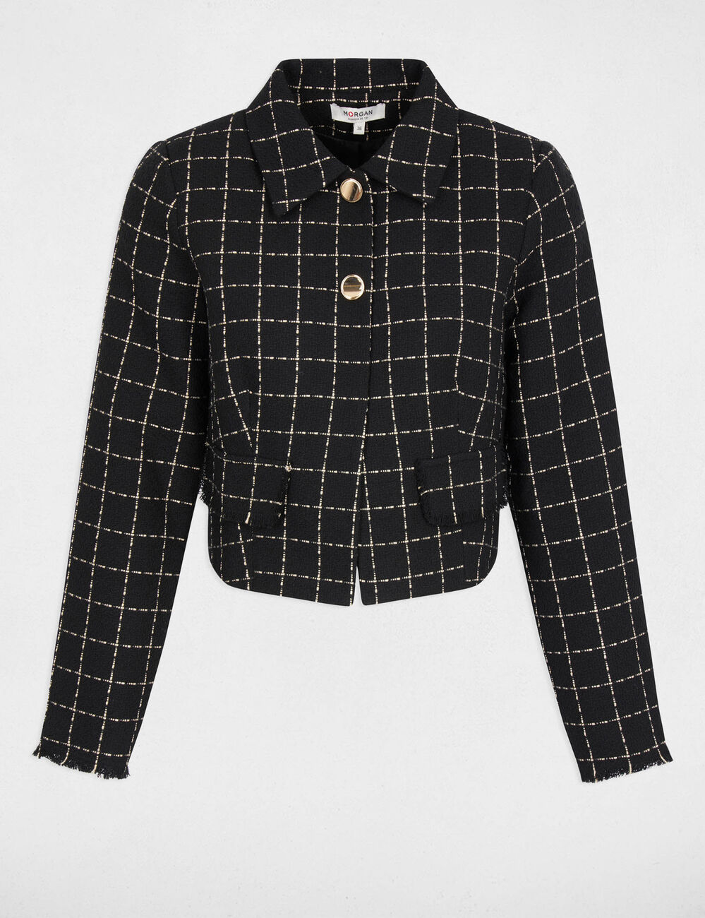 Fitted cropped jacket black women