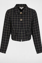 Fitted cropped jacket black women