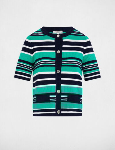 Striped jumper short-sleeves multicolor women