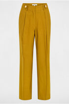 Peg trousers with darts khaki green women