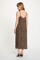 Straight dress with V-neck multicolor women