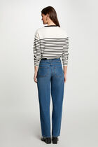 Striped jumper round neck white women