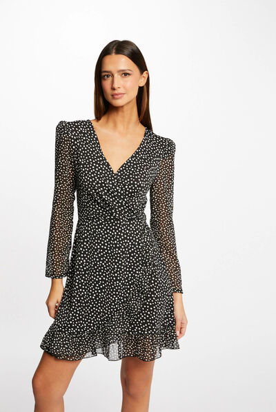 Wrap dress with polka dot print multico ladies'
