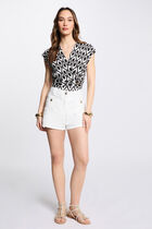 T-shirt manches courtes blanc femme