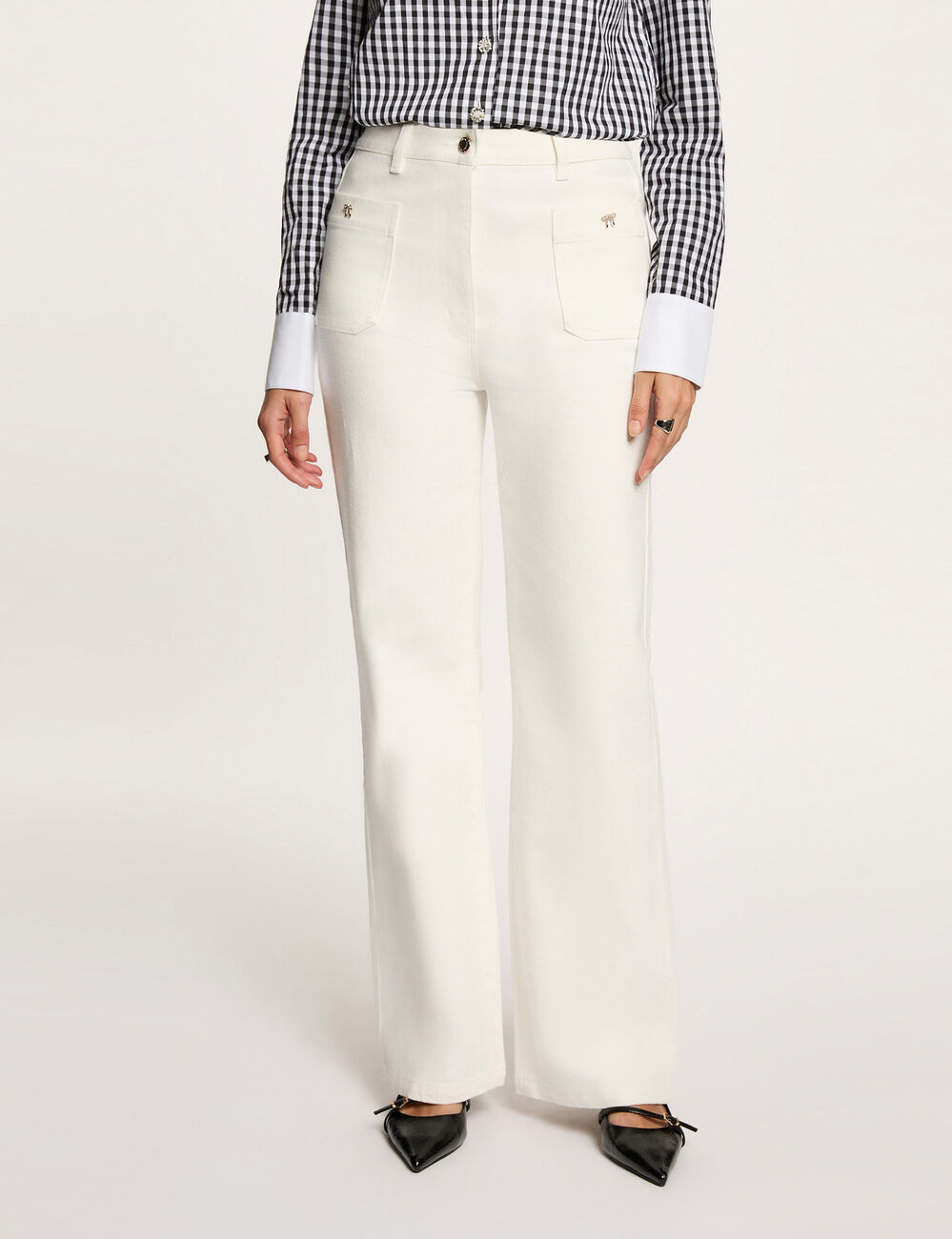 Wide 7/8 jeans white women
