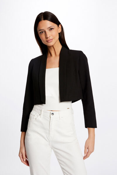Straight bolero jacket black ladies'