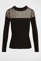 Long-sleeved ribbed jumper black women