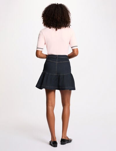 Fitted short-sleeve cardigan light pink women