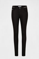 Slim trousers with wet effect black women