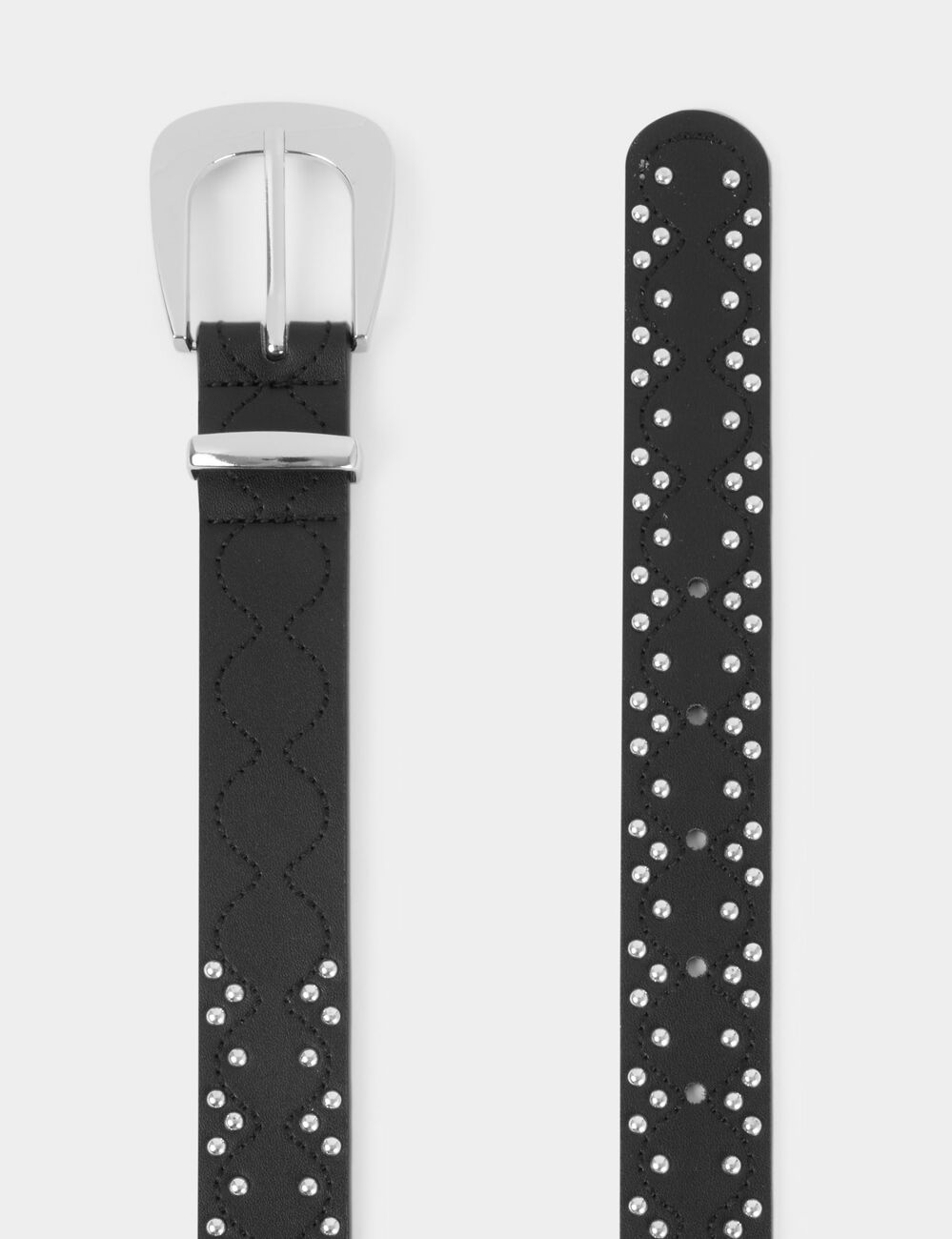 Studded slim belt black women