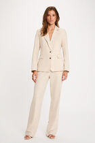 High-waisted straight trousers beige women