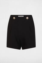 Fitted shorts with buttons black women