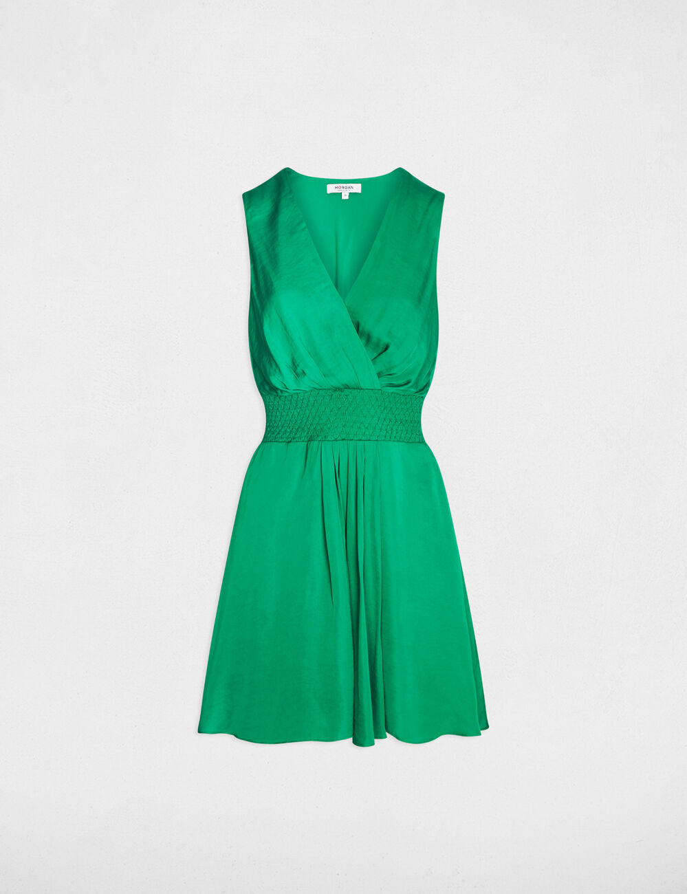 Mini loose straight dress meadow green women