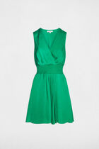 Mini loose straight dress meadow green women