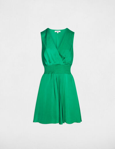Mini loose straight dress meadow green women
