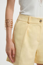 Straight short pastel yellow women
