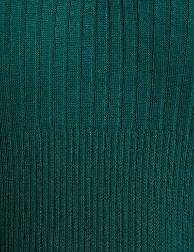 Sweater with a turned-down collar green women